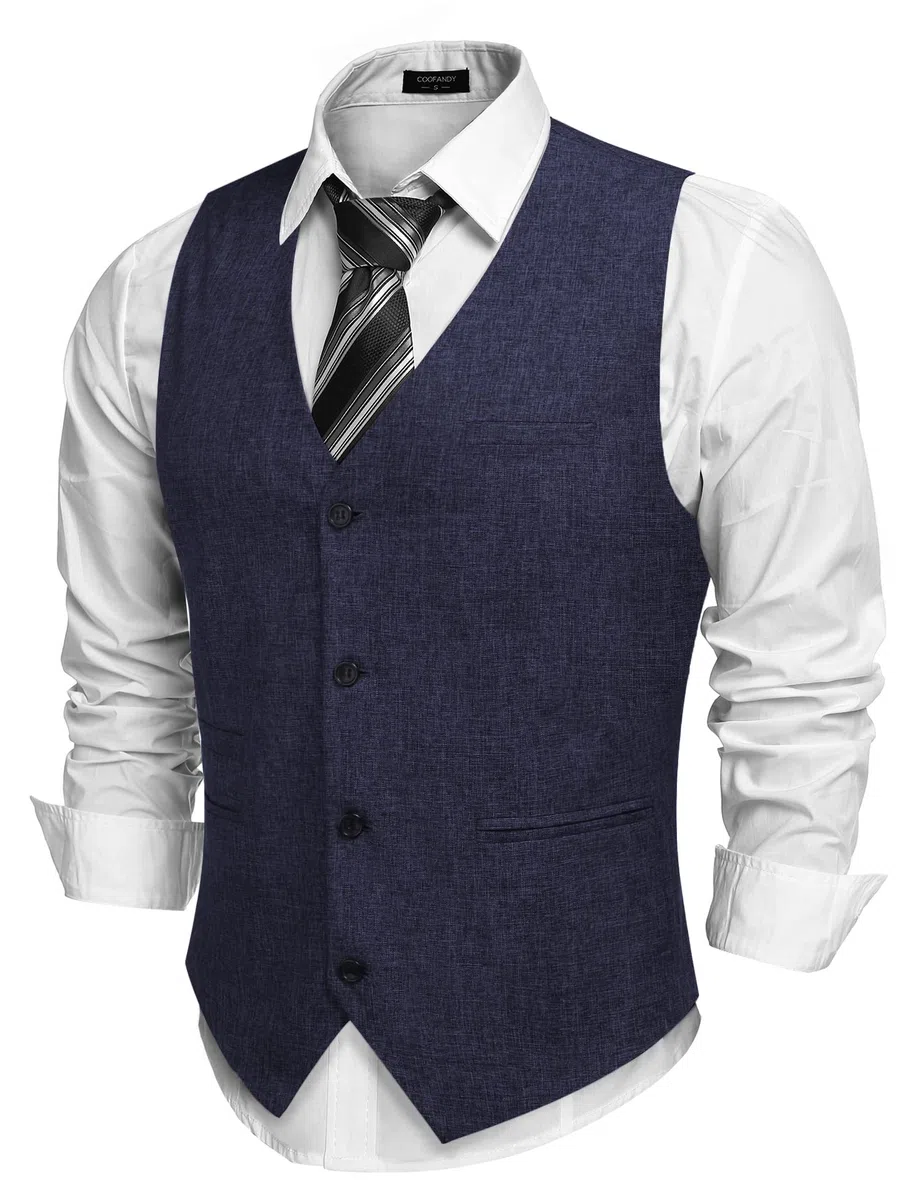 COOFANDY Gilet da uomo casual da lavoro, leggero, slim fit