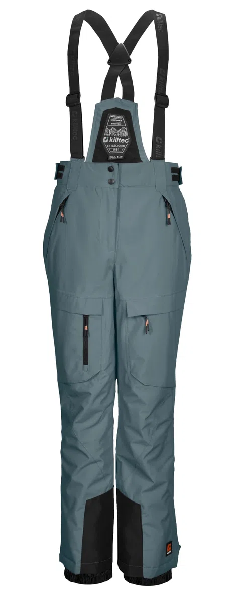 Killtec - Ksw 204 Bys Ski Pnts, Pantaloni da Sci/Funzionali con Pettorina con Zip, paraneve e Protezione Bordi Bambini e Ragazzi