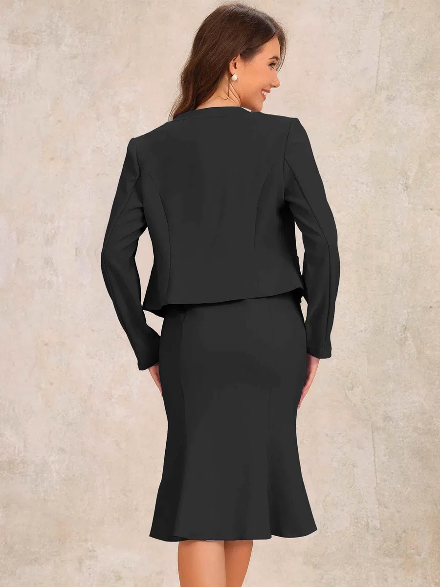Allegra K Donna Set di Abiti Eleganti per Abito da 2 Pezzi con Set di Giacche Blazer