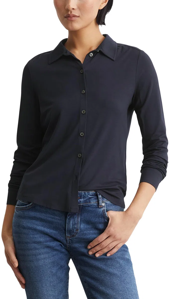 Marc OߴPolo Donna Camicia in Jersey parzialmente Elasticizzata Colletto a Punta