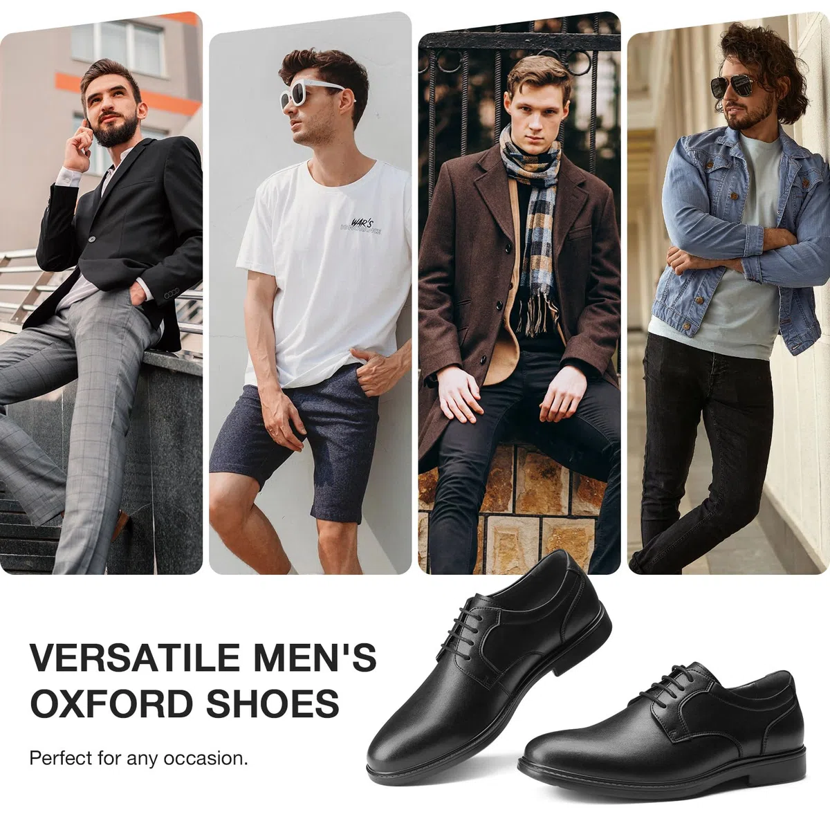 HEEZ Scarpe Eleganti Uomo, Scarpe Stringate Oxford Classico, Scarpa Pelle Derby Traspirante Comode per Business Formale Lavoro Sposa
