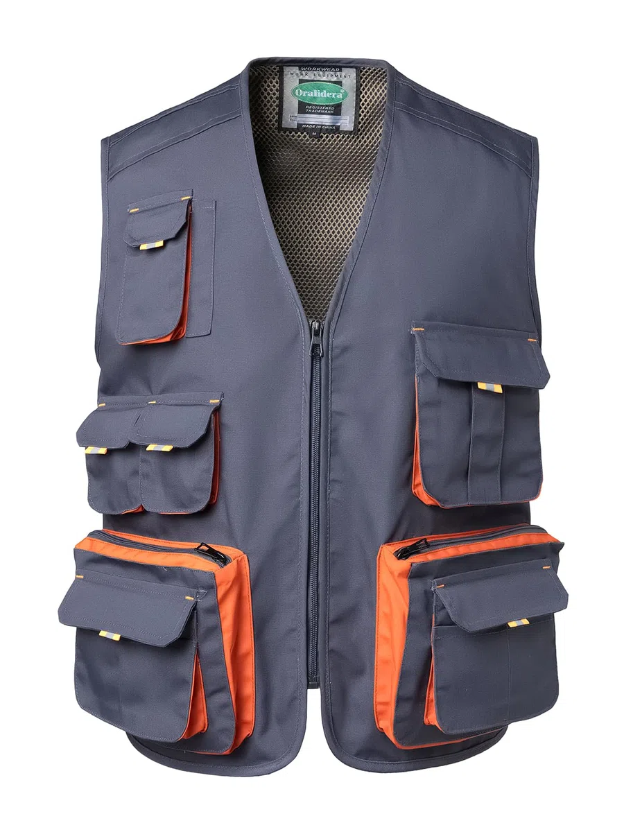 Gilet da Lavoro Uomo Giubbotto Senza Maniche da Lavoro Giacca Smanicato Multitasche Gilet