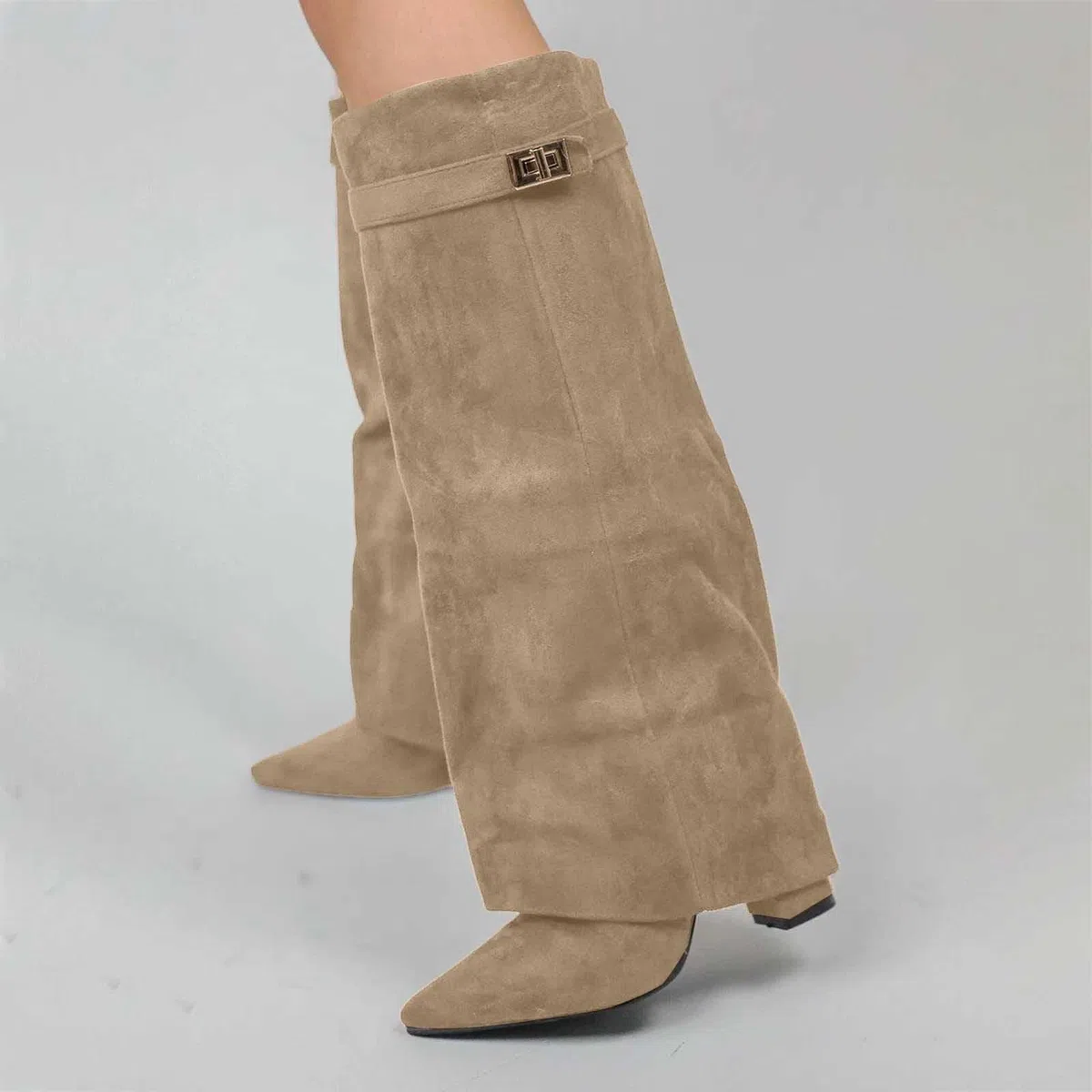 Stivali sopra il ginocchio da donna, stivaletti neri con punta a punta, tacco con plateau, stivali alti al ginocchio, invernali, caldi, alla moda, comodi, eleganti, medievali