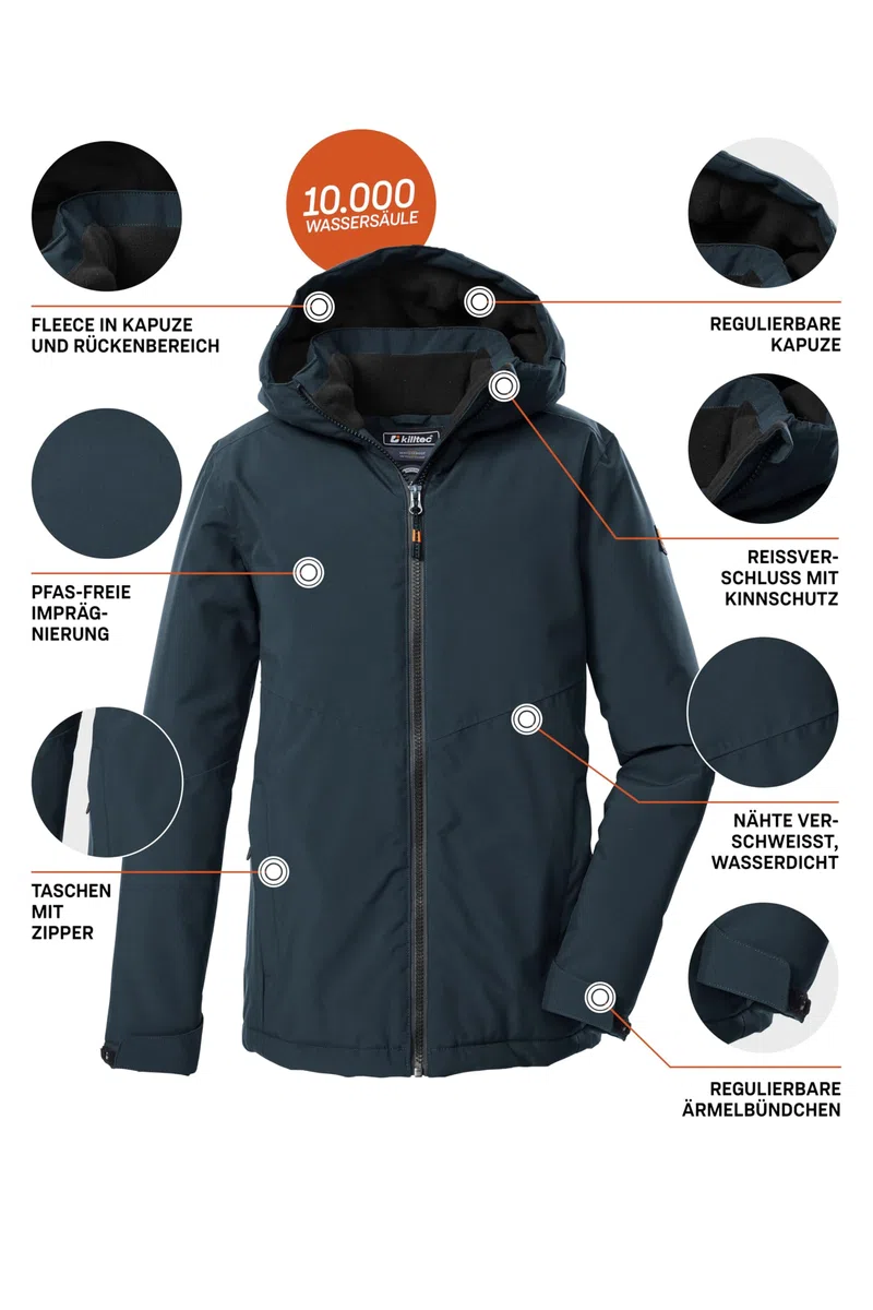 Killtec Kow 221 Bys Jckt Giacca da esterno/giacca funzionale con cappuccio Bambini e ragazzi