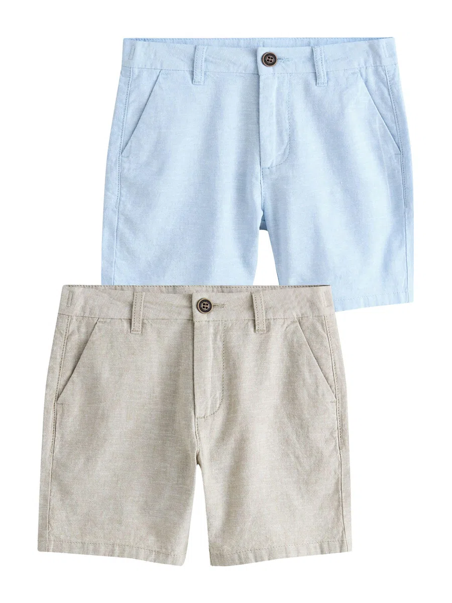 NEXT Ragazzo Confezione da 2 Shorts Chino in Lino