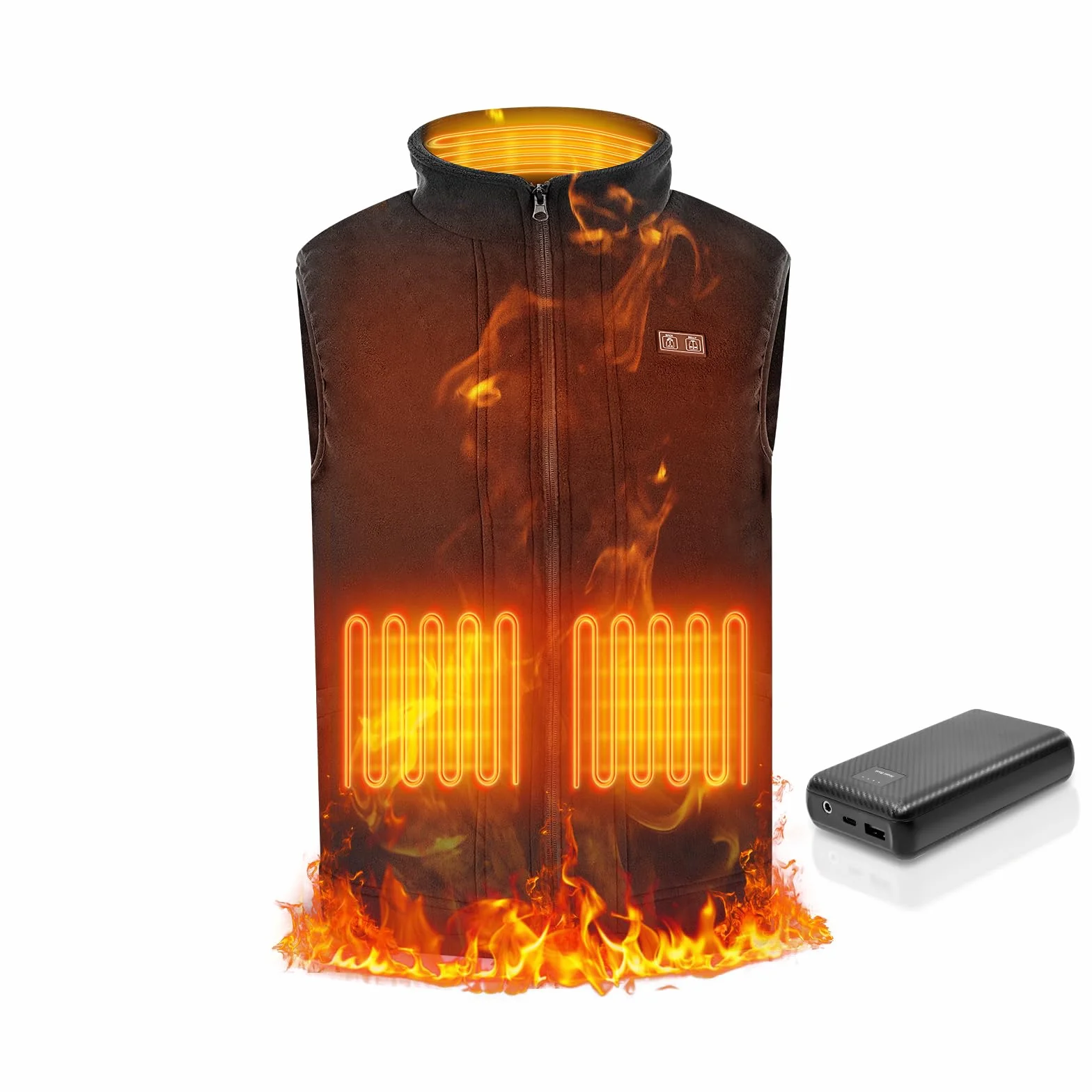 Tiazhan Gilet Riscaldato, con Batteria(16000 mAh)/3 Temperature Regolabili, Gilet Riscaldante Leggero, Intelligente e Ricaricabile, Giubbotto Riscaldato, per Uomo e Donna, Sci All'aperto, Campeggio