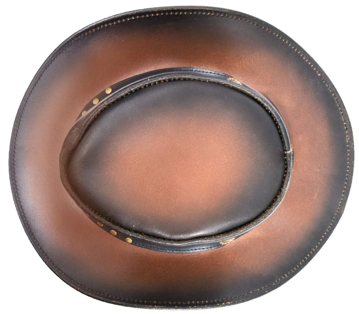 Infinity Leather Cappello Australiano in Vera Pelle da Cowboy Outback Stile Marrone