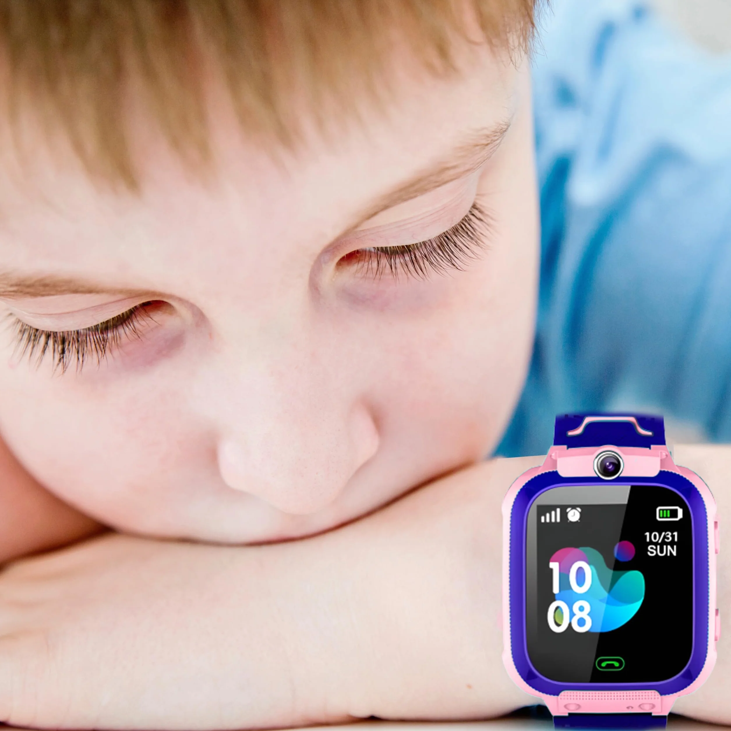Retoo Smart Watch per bambini bambino orologio da polso intelligente GPS SOS chiamata cellulare con musica, sveglia, modalità scuola, torcia