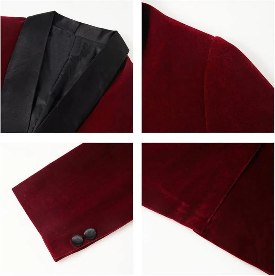Completo da smoking per ragazzi, 3 pezzi, giacca in pile per bambini, formale, slim fit, in velluto, set per matrimoni, balli di fine anno