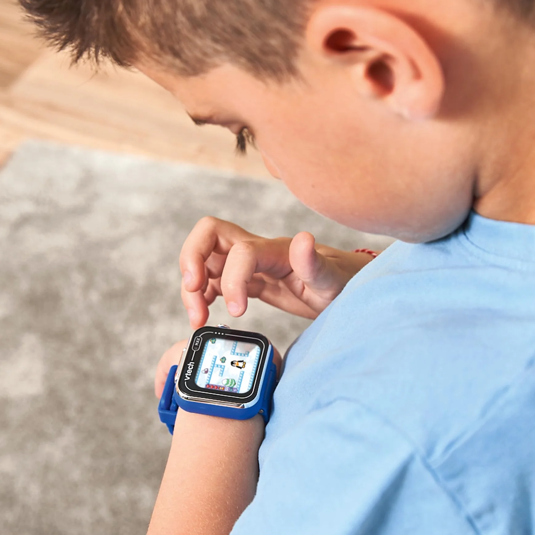 Vtech - Kidizoom Smartwatch MAX Blu, Smartwatch per Bambini Doppia Macchina Fotografica Video Giochi Schermo Touch Orizzontale Versione ESP