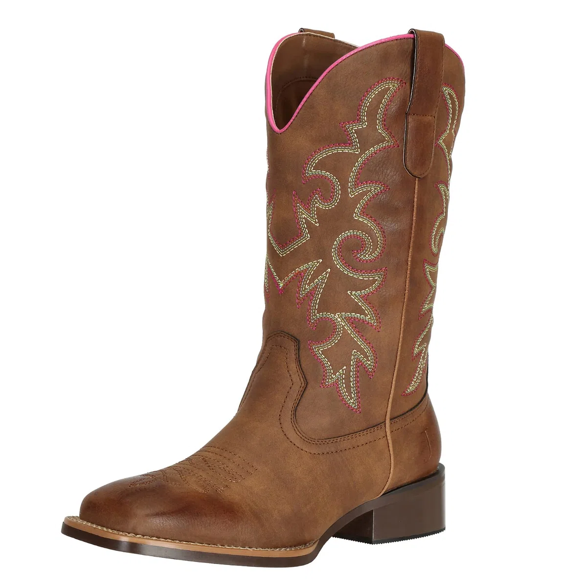 J's.o.l.e Stivali da cowboy da donna, stile western, metà largo, punta quadrata, stivali da cowgirl, per equitazione, scarpe ricamate