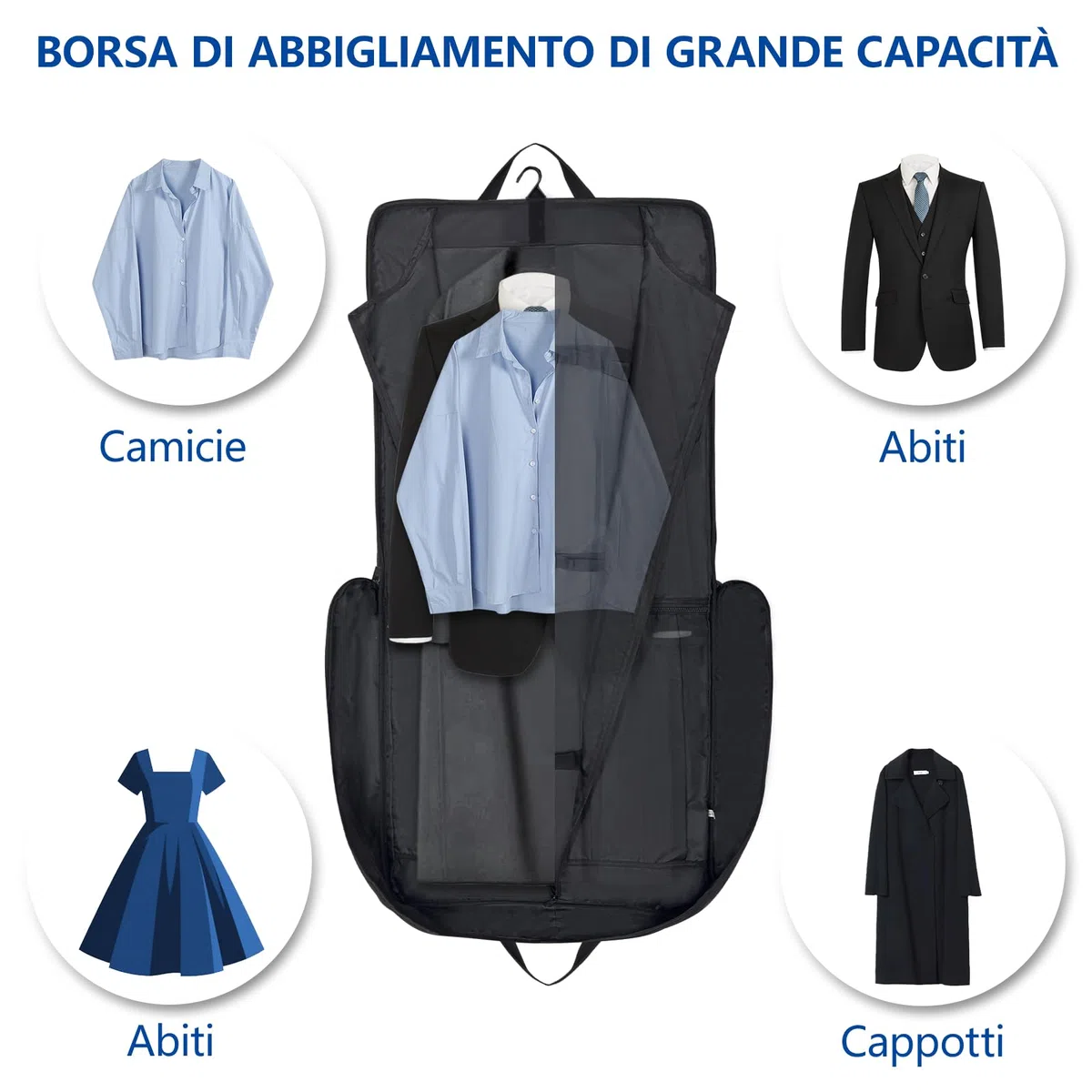 Kingslong Porta Abiti da Uomo con Gancio e Borsa per Scarpe