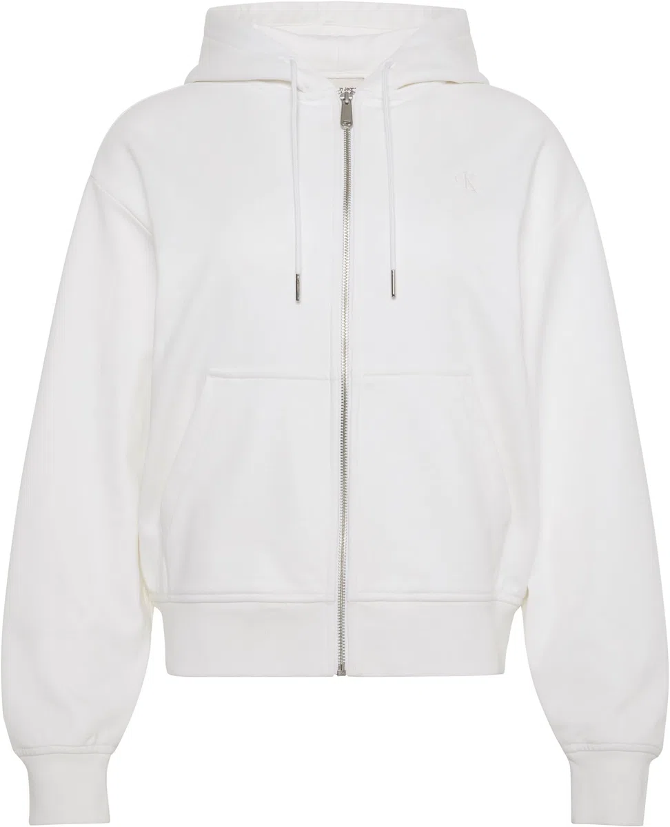 Calvin Klein Donna Felpa con Zip Archive Logo French Terry con Cappuccio