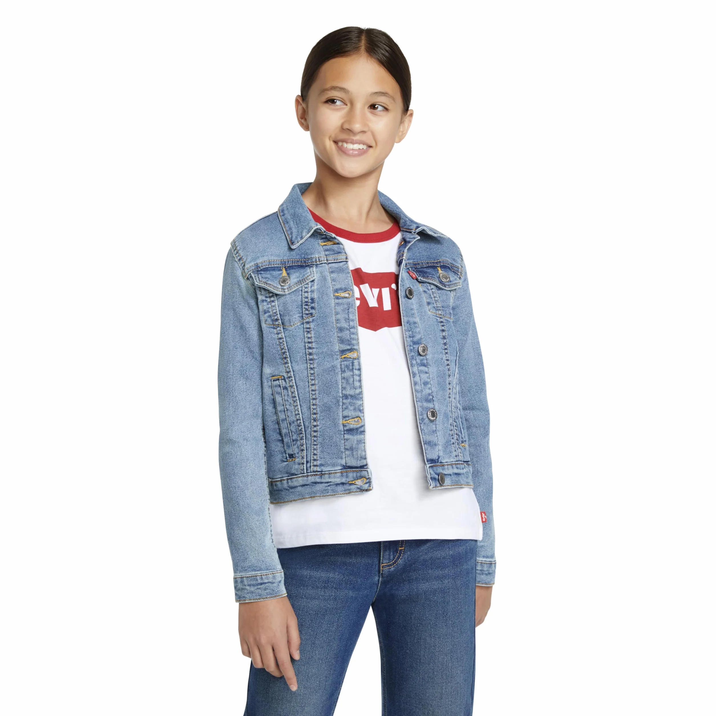 Levi'S Kids Stretch Trucker Jacket Bambine e Ragazze, 2-8 Anni