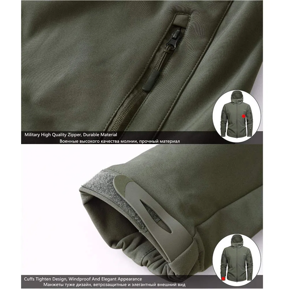 Uomo Giubbotto Giacca a vento militare uomo Pile Windbreaker Tactical camo Softshell Giacche Parka