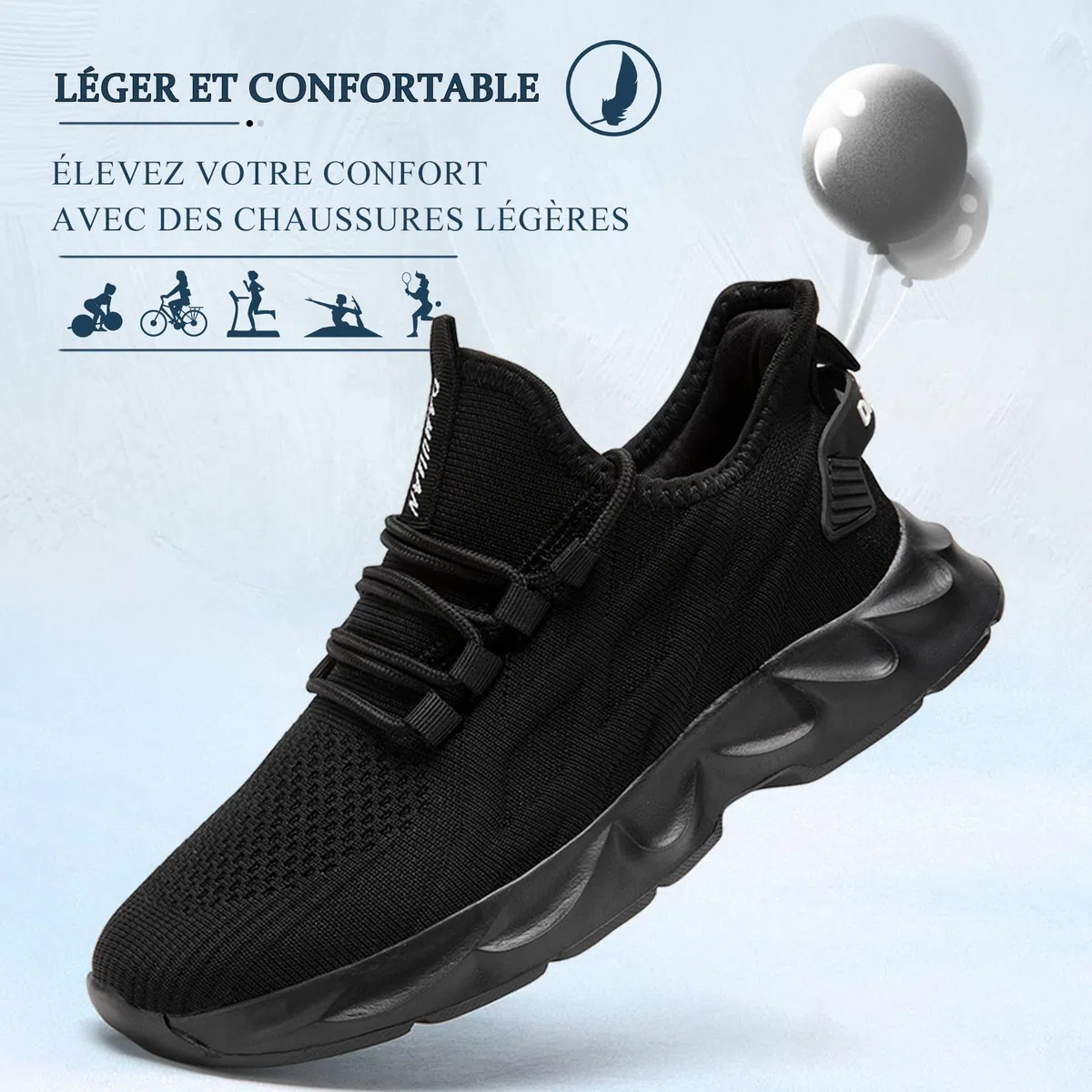 ZGPWZWL Scarpe Donna Sneakers Running Comode Tennis Fitness Palestra Sportive Confortevole Trekking Camminata Scarpe,Nero,39 EU