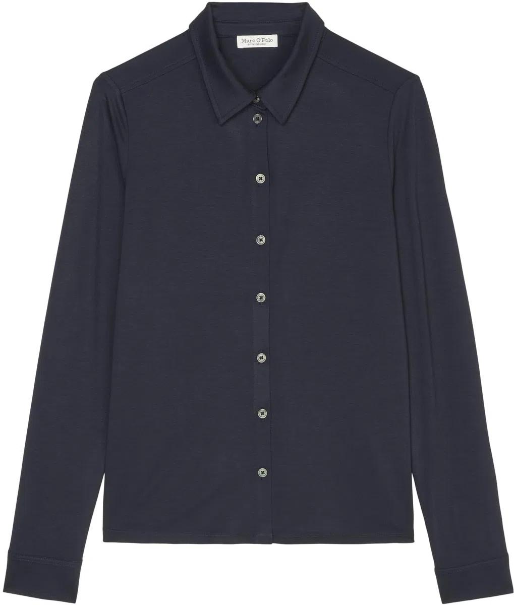 Marc OߴPolo Donna Camicia in Jersey parzialmente Elasticizzata Colletto a Punta