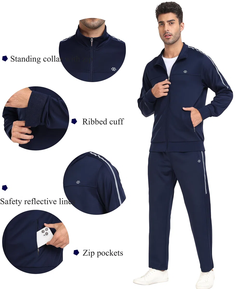MoFiz Tuta da uomo Set Full Zip Running Sweatsuit per uomo manica lunga causale 2 pezzi abiti da jogging