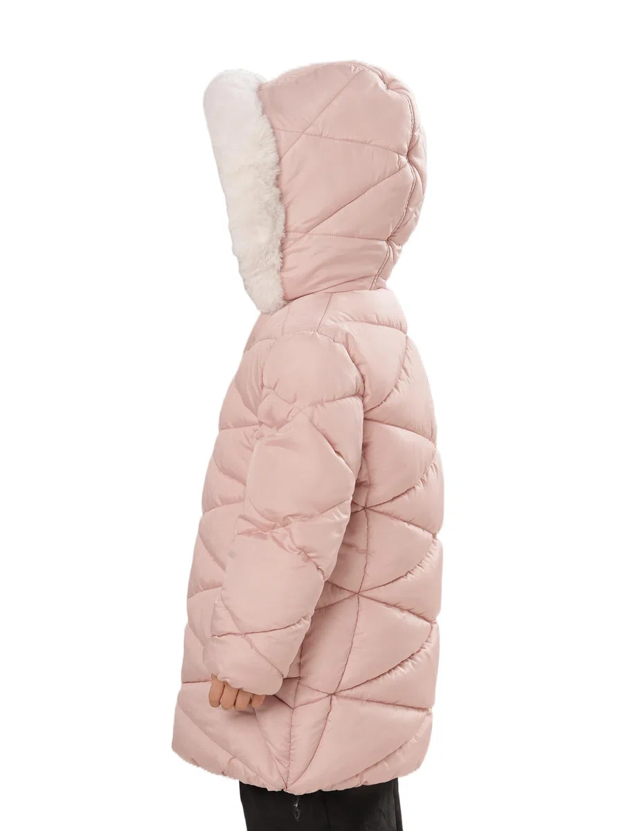 SOLOCOTE Cappotti invernali per ragazze con cappuccio Sherpa foderato giacca leggera spessa calda gonfia impermeabile antivento in cotone lucido giacche