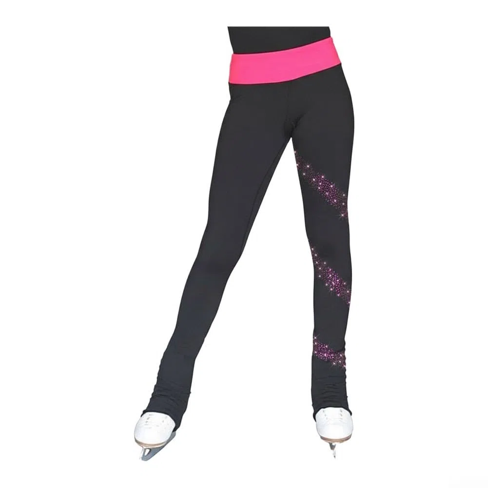 Pantaloni da allenamento per pattinaggio artistico, foderati in pile, impermeabili, elasticizzati, adatti alla pelle, per bambini e adulti, taglie XXXS-XXXL
