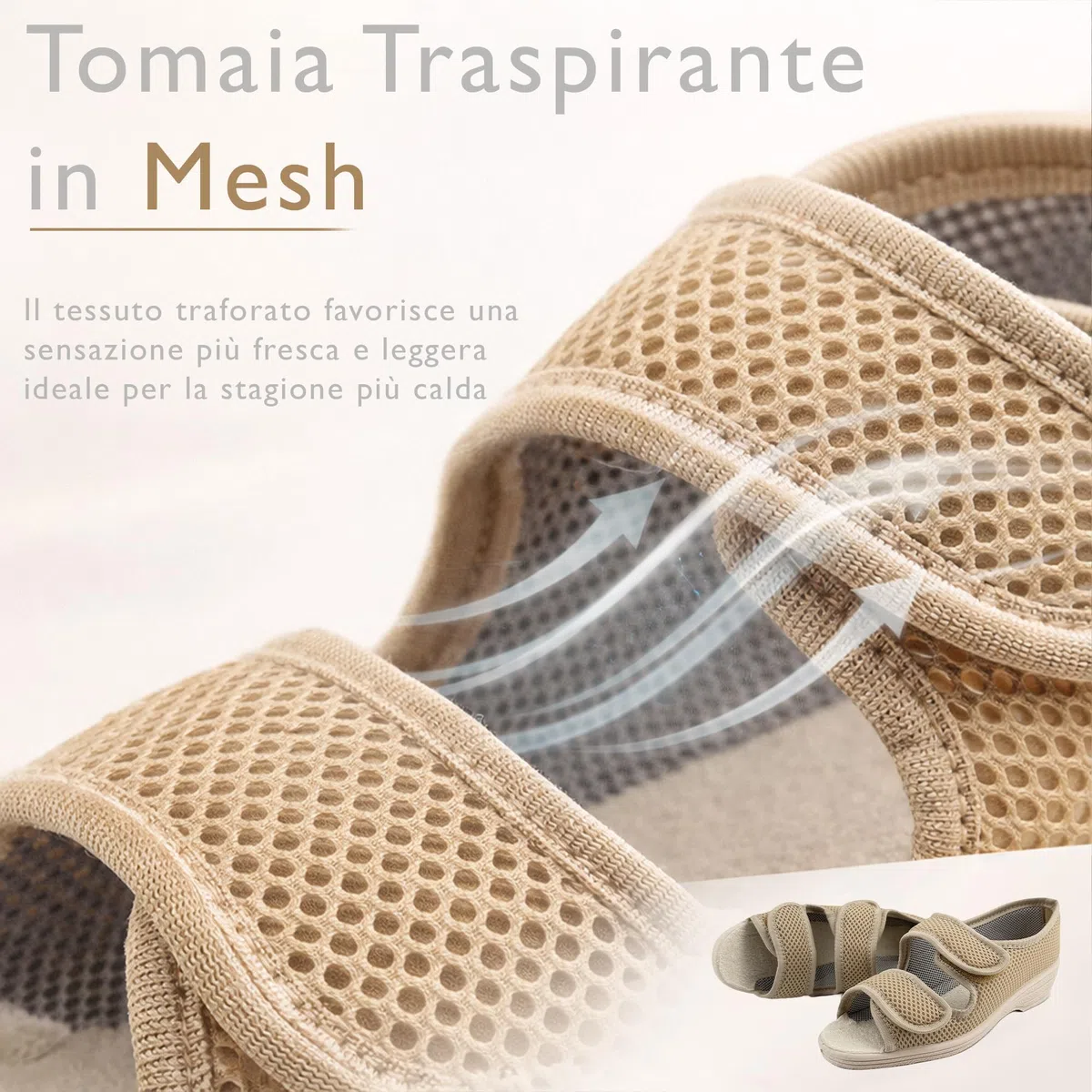 JOMIX Ciabatte Donna Estive con Strappo Pantofole Casa Morbide Regolabile Tomaia in Rete Traspirante Tallone Chiuso Stabile e Zeppa Bassa Comfort