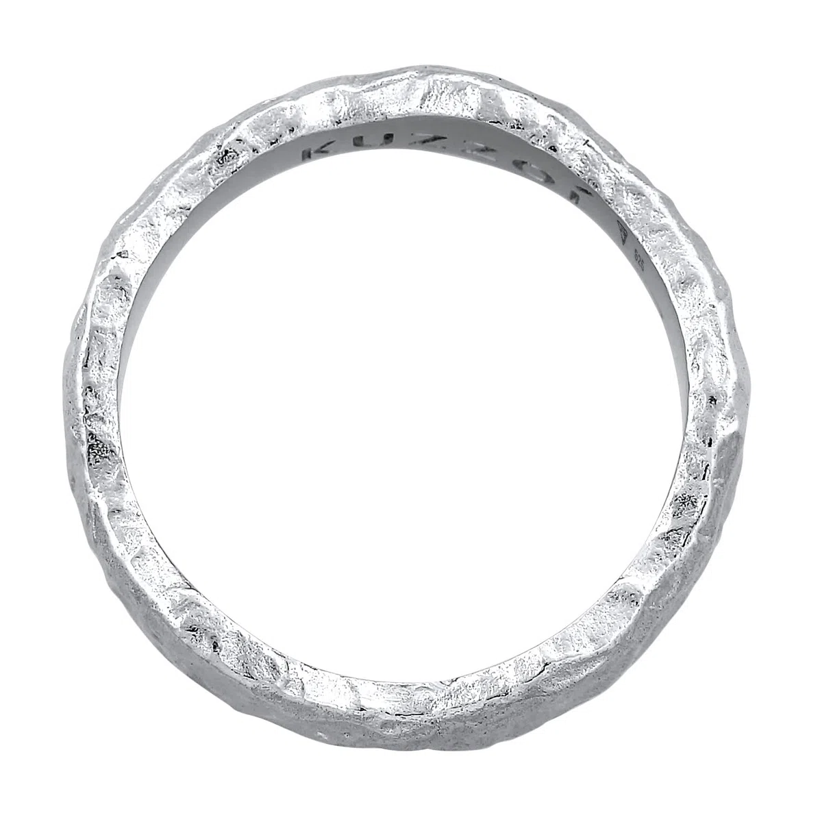 Kuzzoi Anello da uomo (5 mm) realizzato a mano, in argento sterling 925, fede nuziale, anello di fidanzamento, anello dell'amicizia, anello martellato, misura anello 60-66, 0607411422