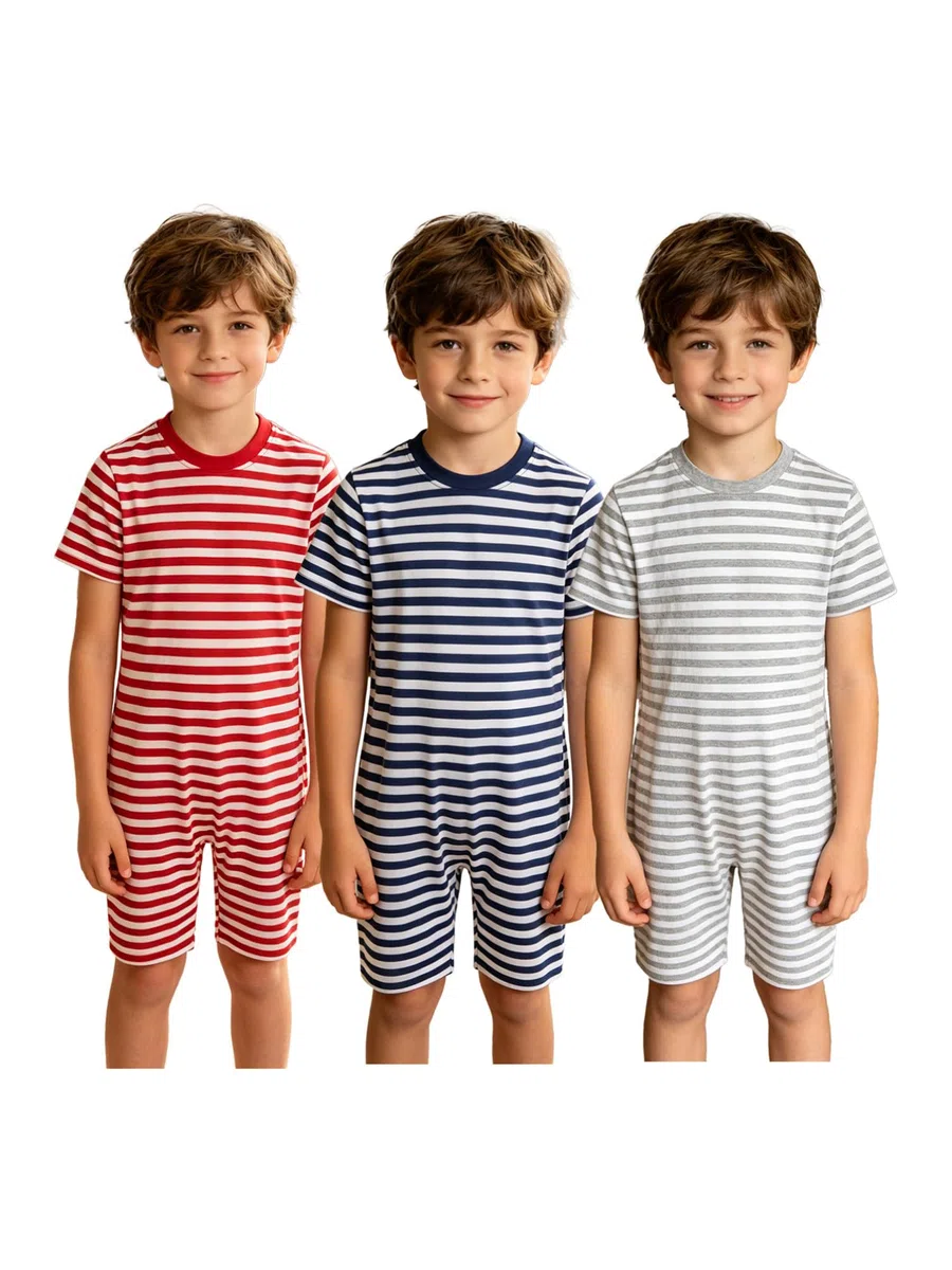 inhzoy Abbigliamento Adattivo Per Bambini Body Antispogliamento Bambini Completo Adattivo Righe Salopette Anti Strippaggio Fine Settimana