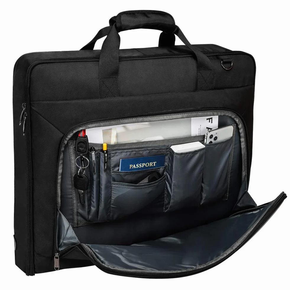 Modoker Borsa per abiti con tracolla, borsa da portare con sé da appendere, valigia, borse per indumenti, per uomini e donne, viaggi d'affari