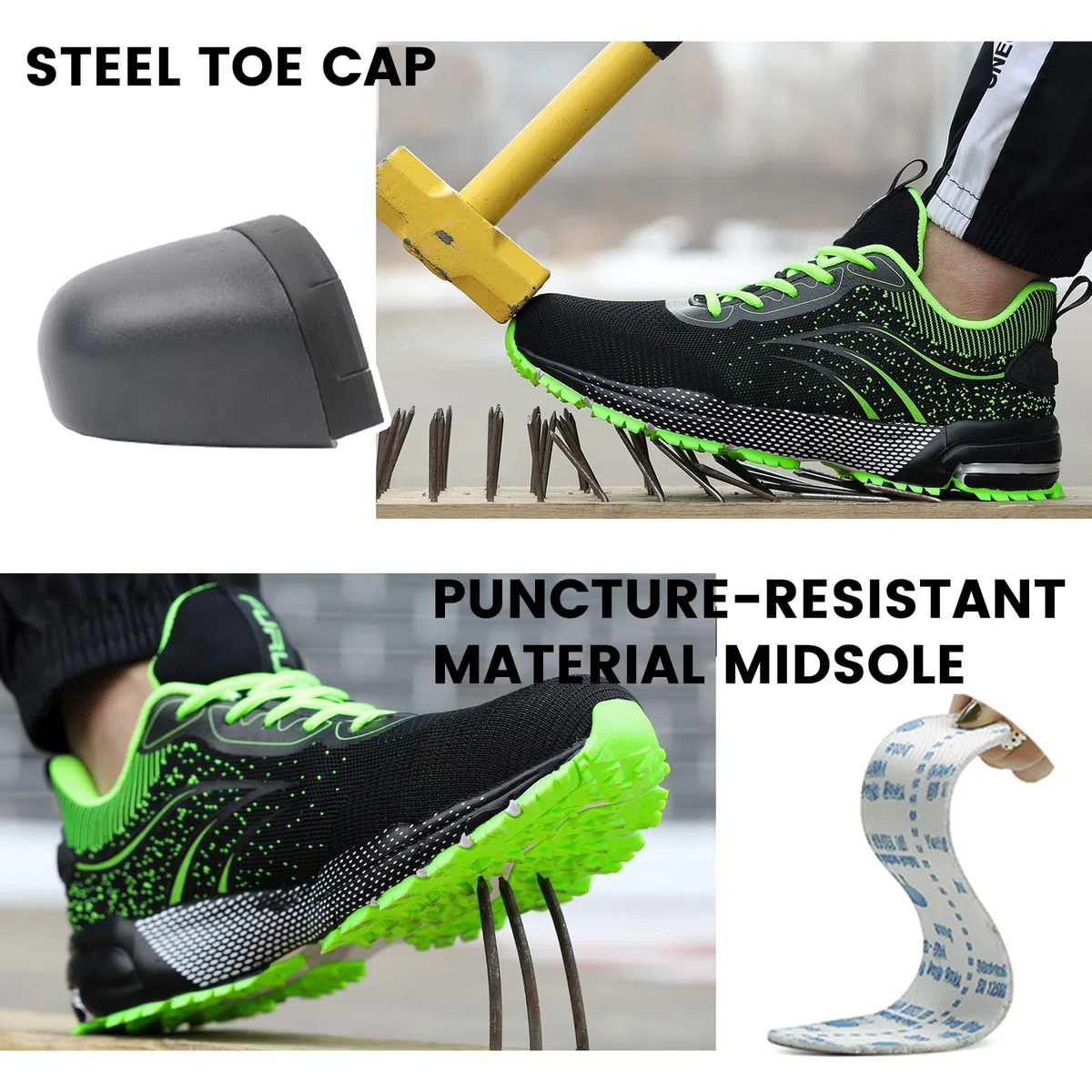 Furuian Scarpe Antinfortunistiche Uomo Donna Leggere Traspiranti Sneakers Scarpe da Lavoro con Punta in Acciaio Antiscivolo Sportive Sicurezza Scarpe
