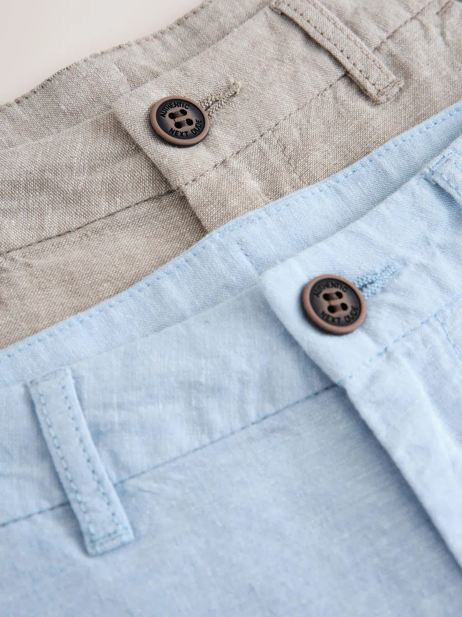 NEXT Ragazzo Confezione da 2 Shorts Chino in Lino