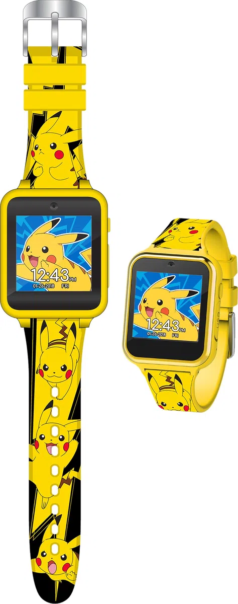 Kids Licensing - Orologio interattivo Pokemon per bambini, cinturino regolabile, multifunzione, con allarme, fotocamera, foto e video, design originale, perfetto come regalo