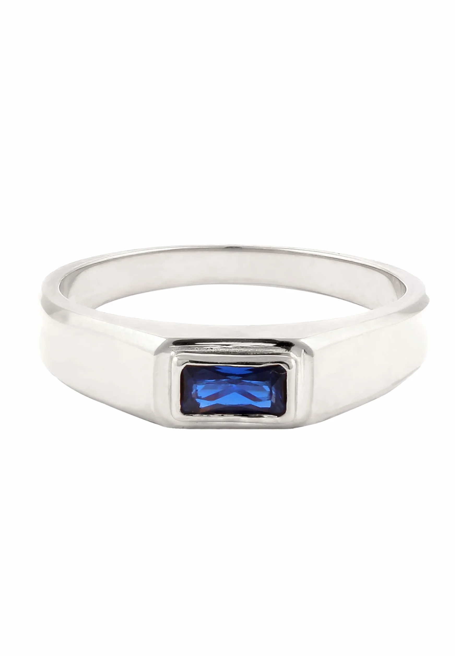 Kuzzoi Anello da uomo con zaffiro in argento sterling 925 lucidato da uomo, misura 60-66, 0605192625