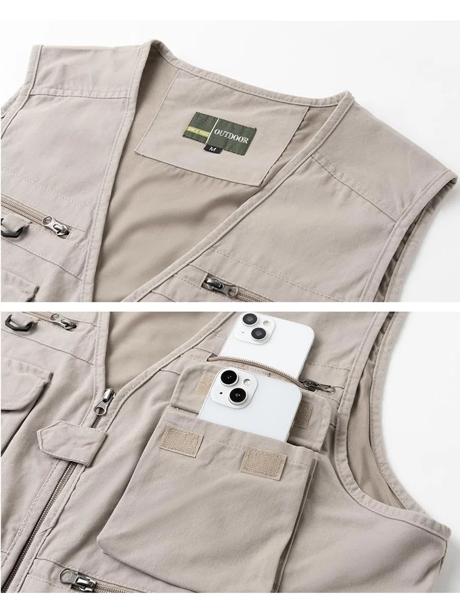 Gilet da Pesca da Uomo Safari Estivo Gilet da Fotografo Senza Maniche Caccia Sportivo Giubbino