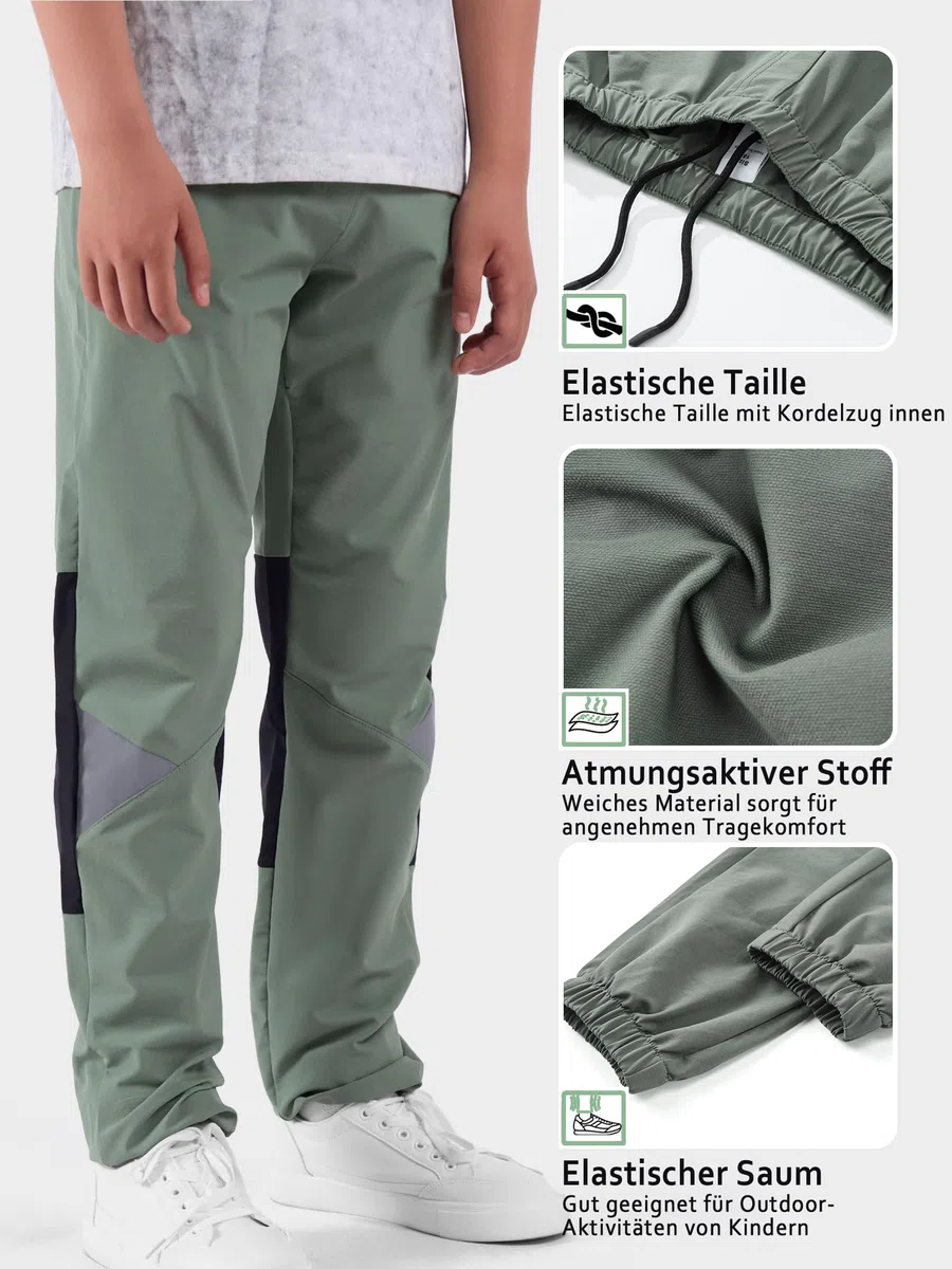 Pantaloni estivi da trekking, impermeabili, per bambini, per attività all'aria aperta