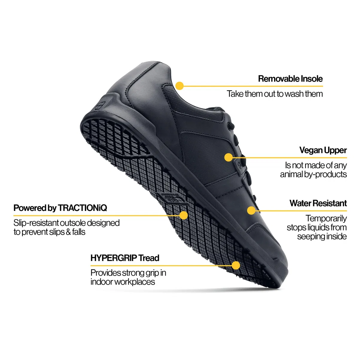Shoes for Crews Scarpe da Lavoro Freestyle II – Comode, robuste Scarpe Professionali con Suola Antiscivolo, Pelle Morbida, Resistenti all'Acqua – da Uomo