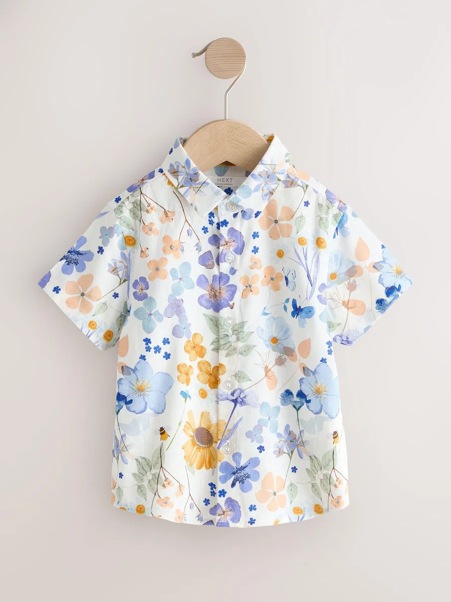 NEXT Ragazzo Completo con camicia, shorts e bretelle