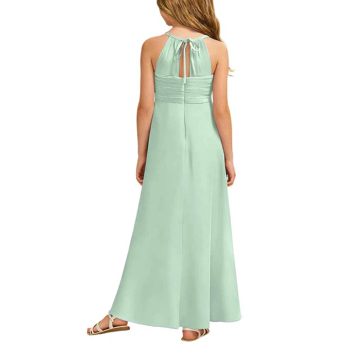 Abito Lungo in Chiffon svolazzante per Ragazze, Damigella d'Onore Junior, Abito da Sposa, Abito da Cerimonia