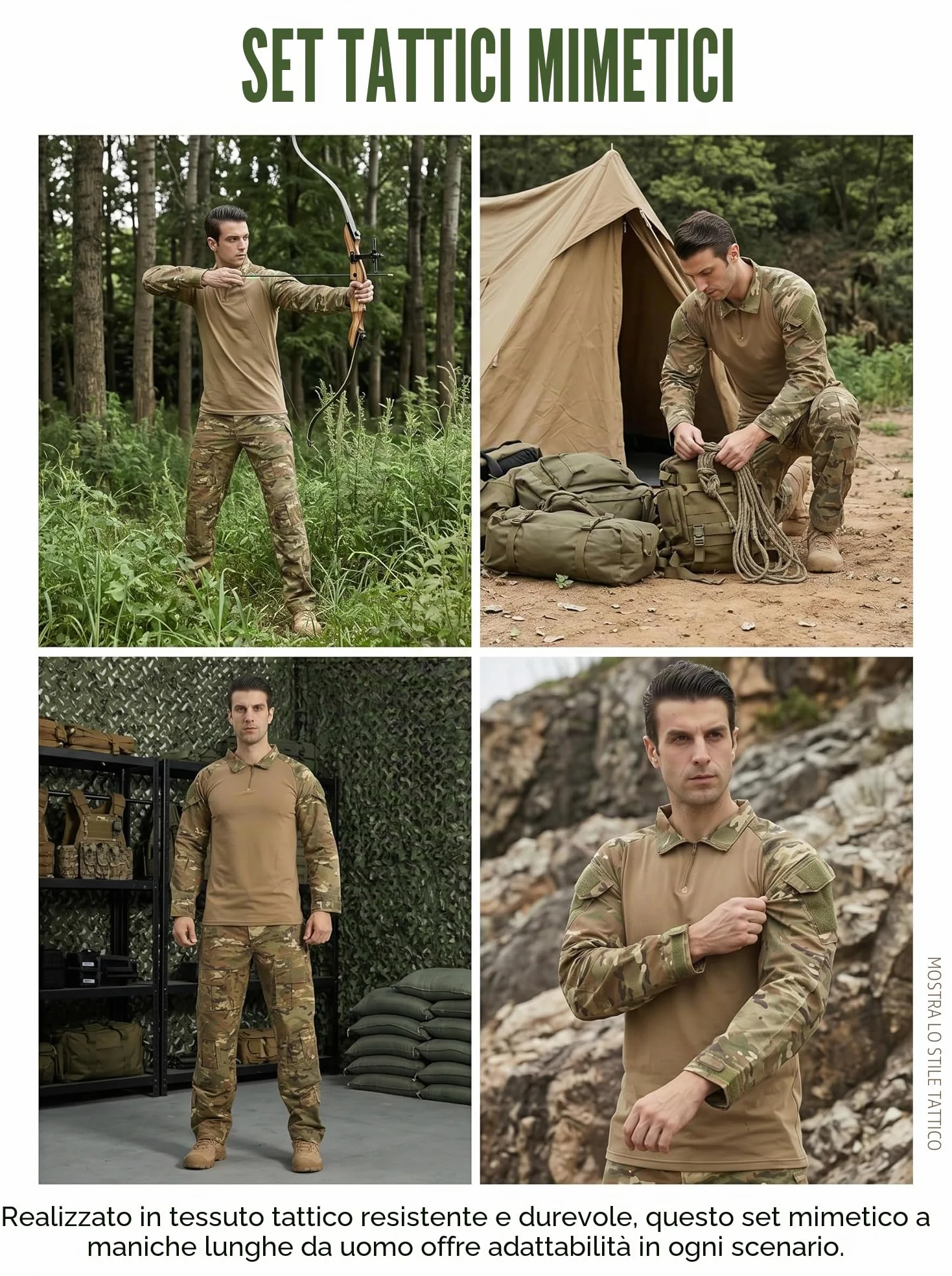 Airsoft Tactical Gear Paintball Camicia da Combattimento Pantaloni Militari Manica Lunga 1/4 Zip Camouflage Uniforme Tattica Caccia Arrampicata BDU