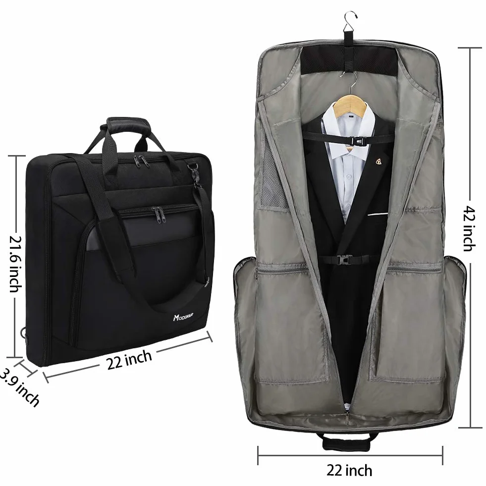 Modoker Borsa per abiti con tracolla, borsa da portare con sé da appendere, valigia, borse per indumenti, per uomini e donne, viaggi d'affari