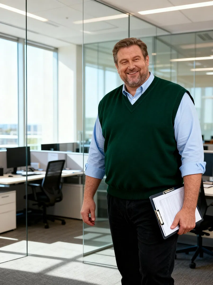 Krumba Uomini Maglione Gilet per più Misurare: Grande Alto V Collo Senza Maniche Lavorare Maglia Cotone Maglione