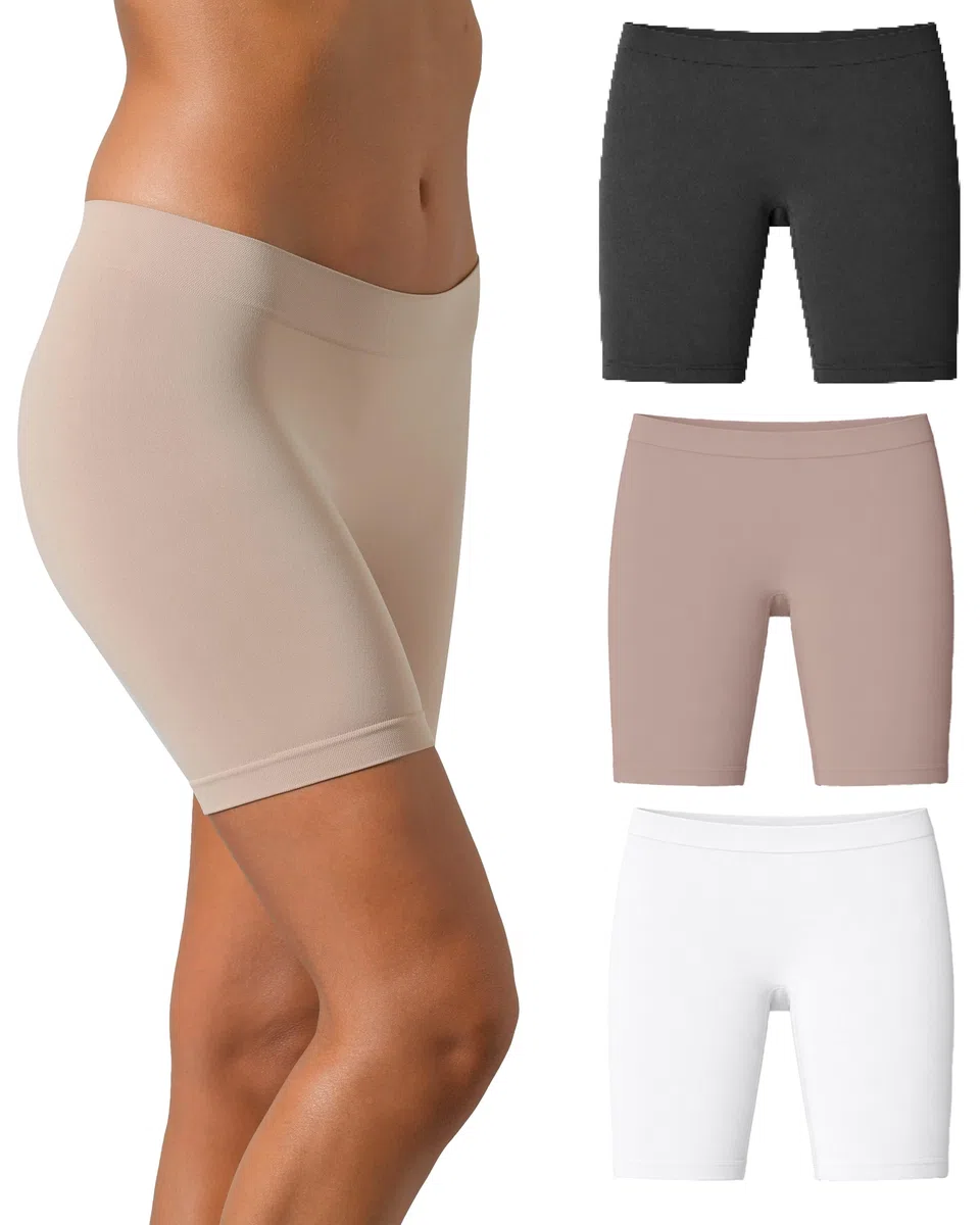 Risalti Pantaloncini Antisfregamento Cosce Donna Microfibra 3 Pz – Shorts Elasticizzati Comodi, Sottogonna Senza Cuciture, Intimo Traspirante Made in Italy