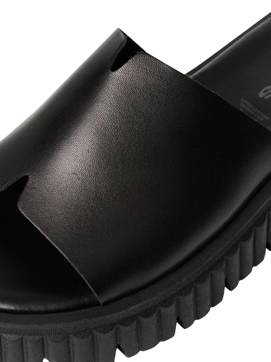 Tamaris Donna pantolette con tacco a zeppa in pelle nero 40 EU