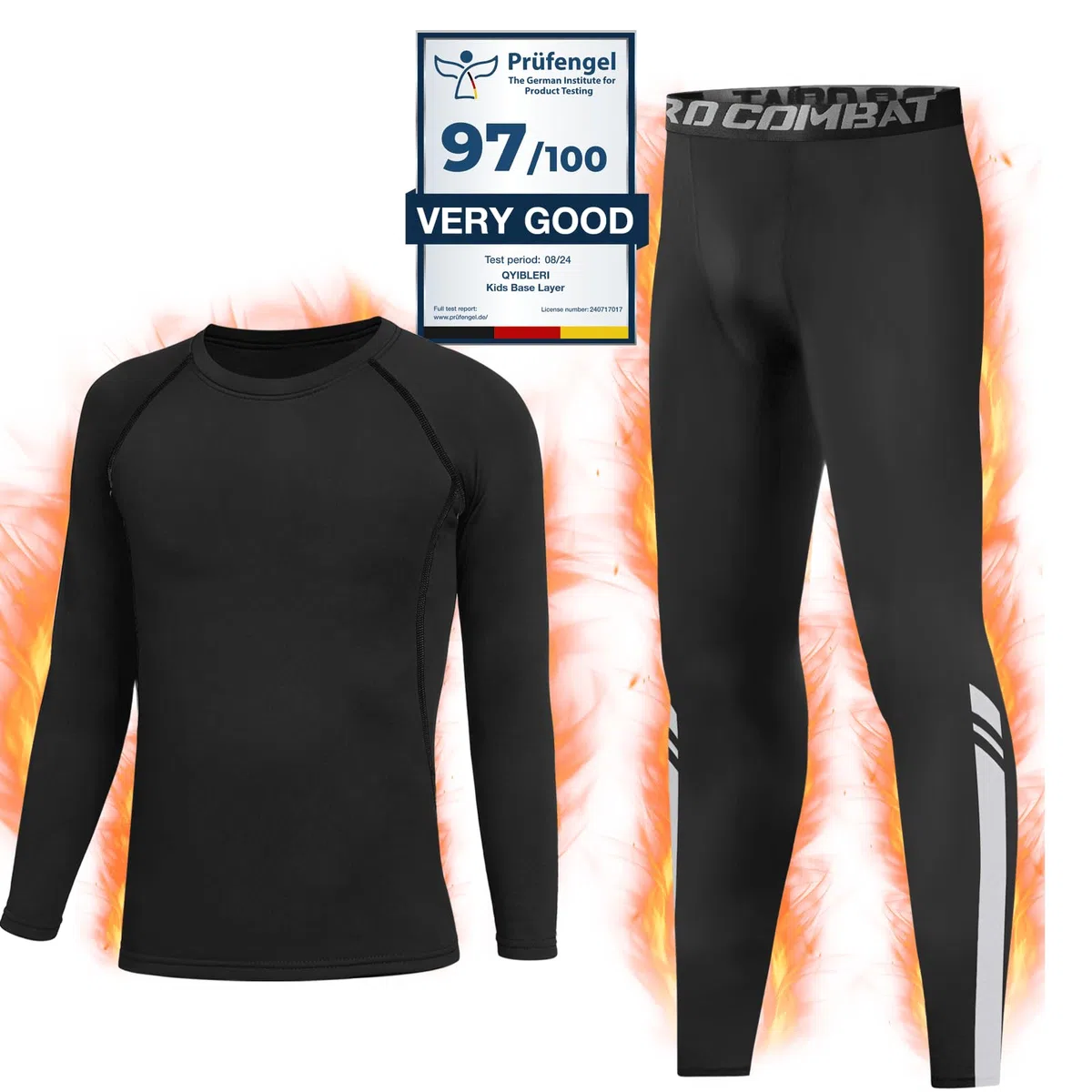 Set Intimo Termico Bambino - Asciugatura Rapida Maglia Termica Bambino & Leggings Termici, Calzamaglia Termica Bambino Traspiranti e Accoglienti per Lo Sci, Il Calcio, ECC