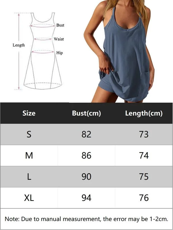 Jumpsuit Tennis Donna Senza Maniche Scollo a V Pantaloncini Integrati Tuta Estiva