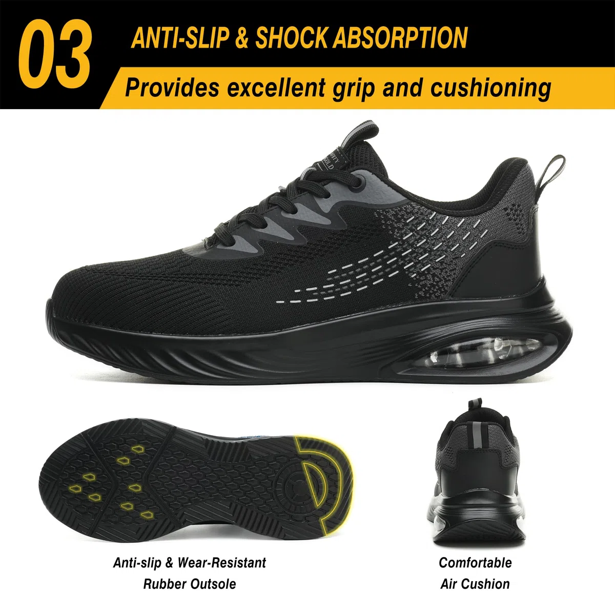 TQGOLD Scarpe Antinfortunistiche Uomo Donna Leggere Scarpe da Lavoro con Punta in Acciaio Antiscivolo Scarpe da Cantiere Scarpe Sicurezza Sportive Traspiranti Gr.36-46 EU