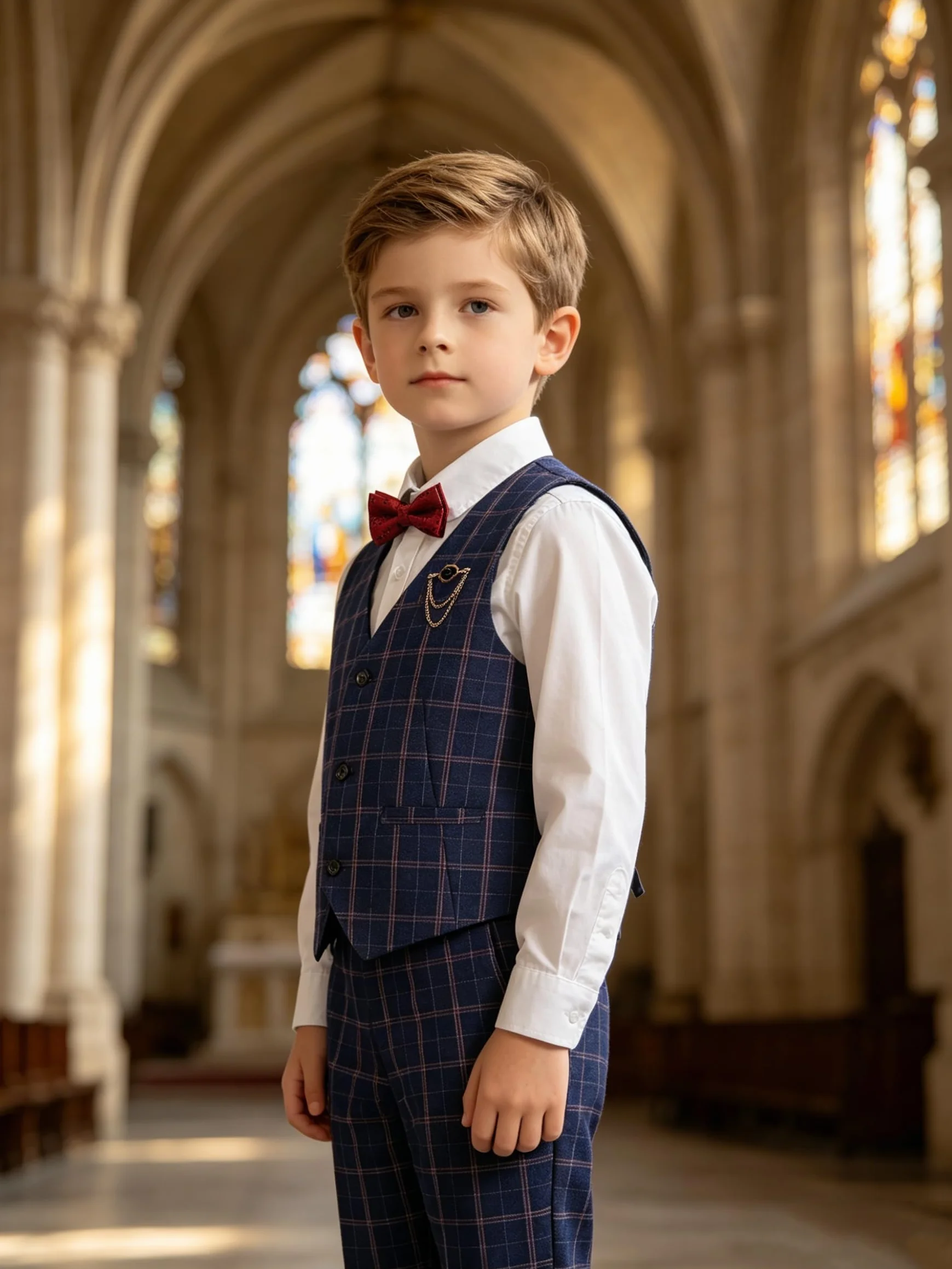 LOLANTA 4 Pezzi Ragazzo Panciotto Elegante da Completo,Gilet Panciotto da Cerimonia, Set de Gilet,Camicia,Pantaloni, Papillon
