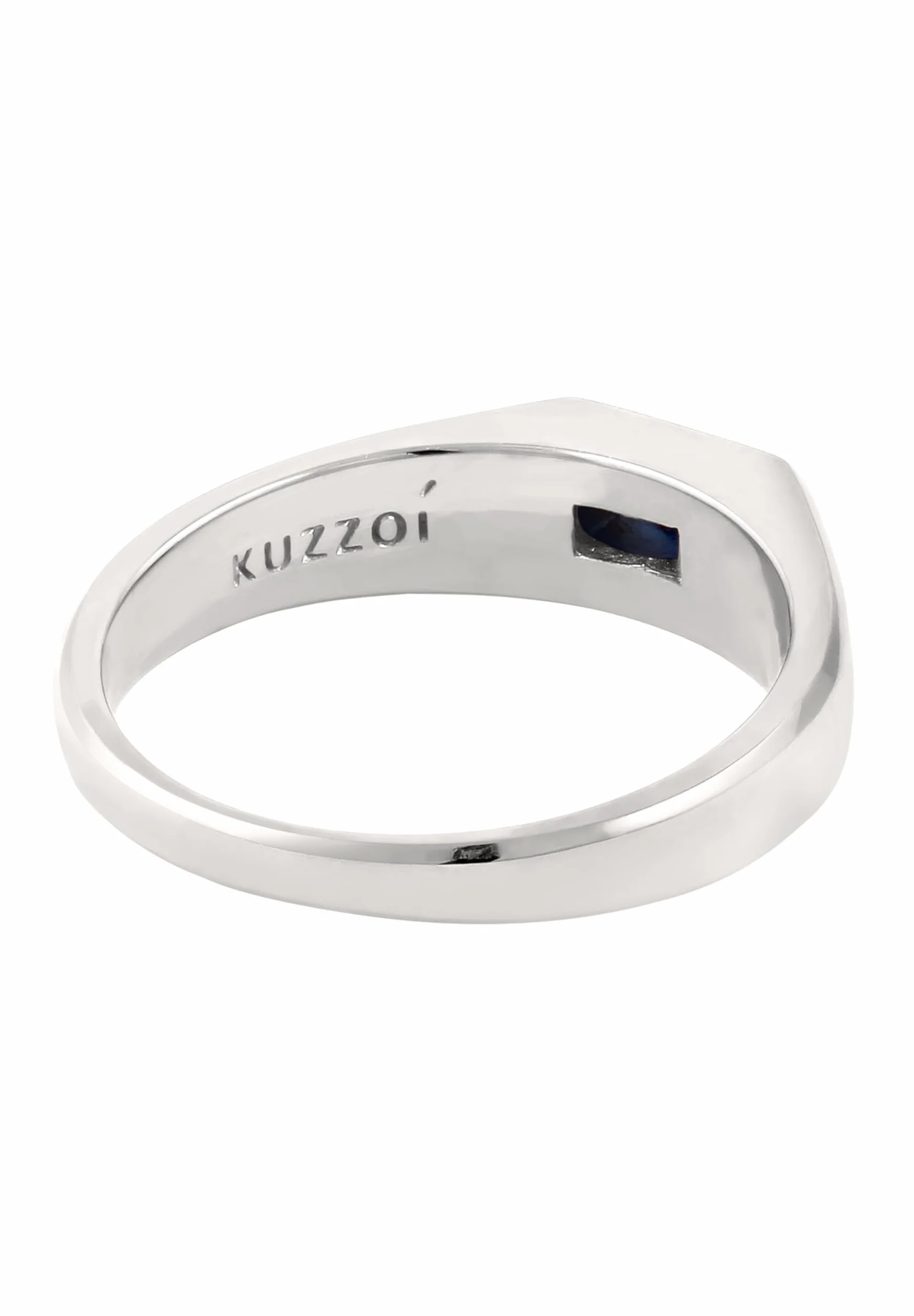 Kuzzoi Anello da uomo con zaffiro in argento sterling 925 lucidato da uomo, misura 60-66, 0605192625
