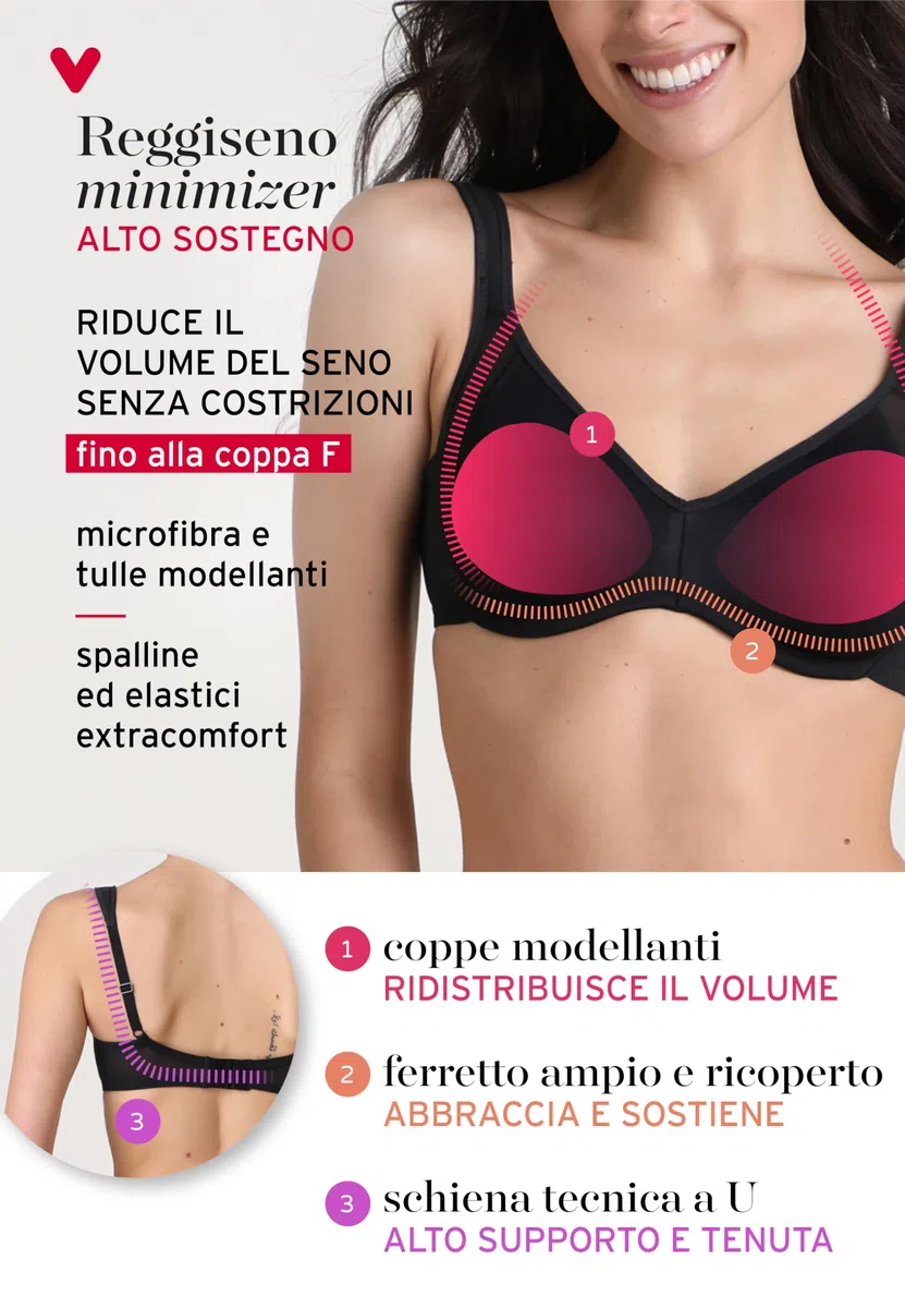 Lovable Reggiseno con Ferretto | Riducente e Contenitivo in Microfibra per Comfort e Sostegno | Taglie Forti | Intimo Modern Shaping Minimizer Donna
