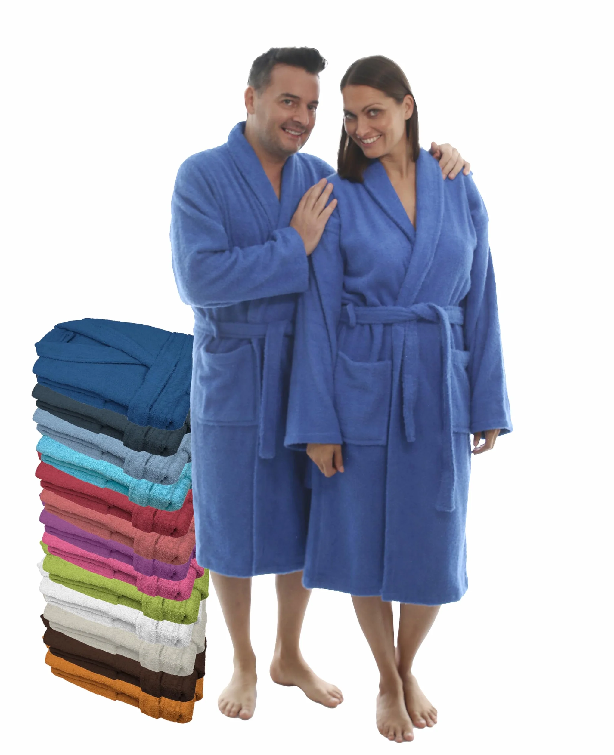 LEBENGOOD - Accappatoio unisex da donna e uomo, 100% cotone spugna americana 400 g, con cintura, tasche, perfetto per la doccia, come vestaglia morbida o come asciugamano