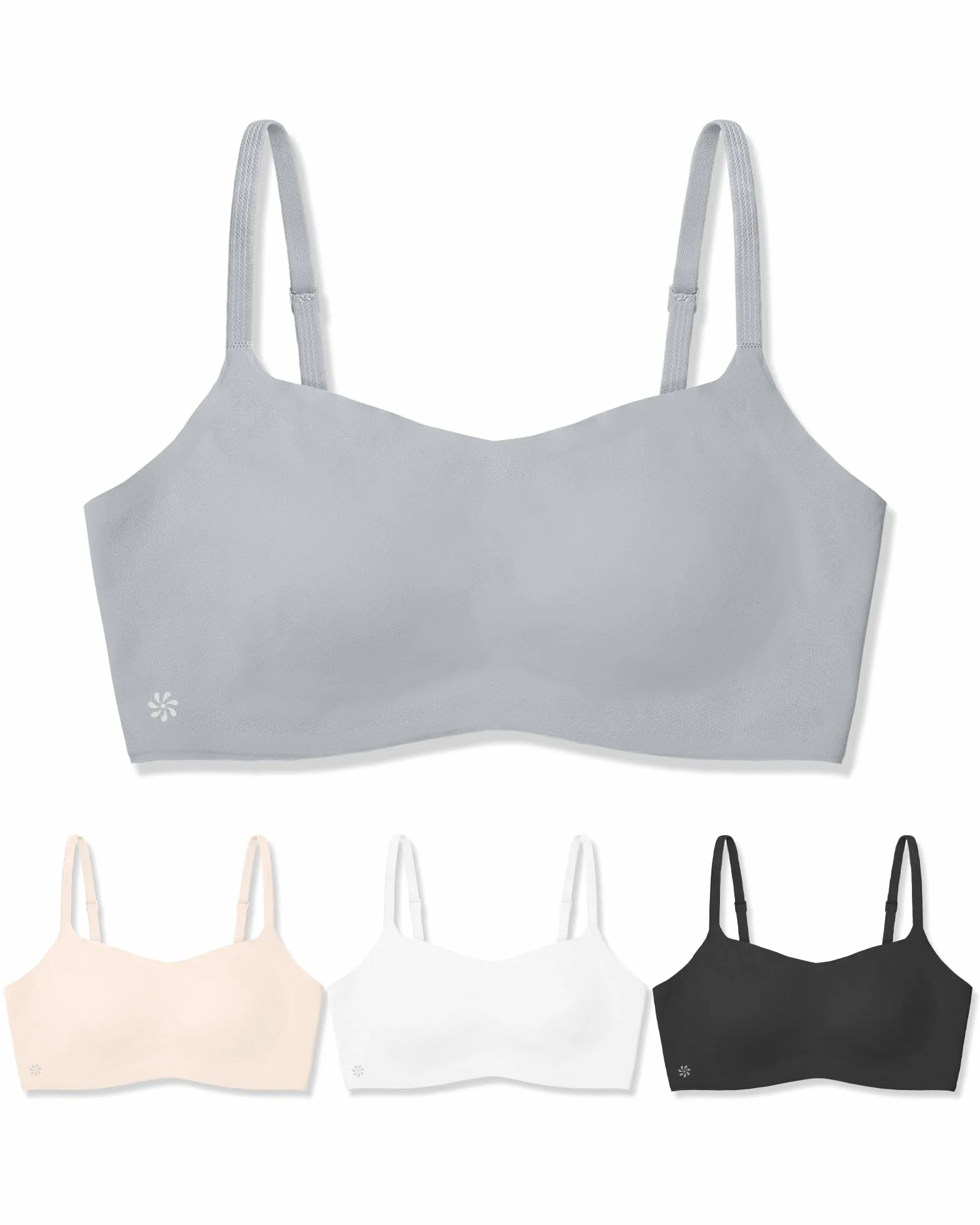 Reggiseno Sportivo Morbido Regolabile per Ragazze, Senza Cuciture, con Imbottitura Fissa